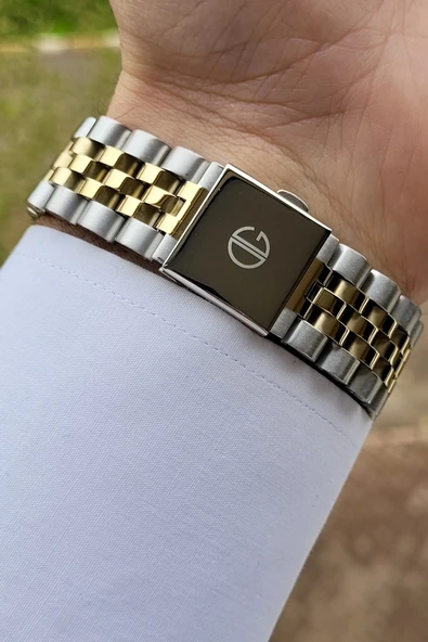 David Guner DGISTE60 Kadranı Yeşil Kordonu Gold Gümüş Renk Takvimli - Resim 5