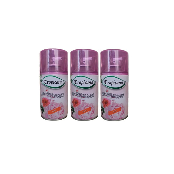 Tropicana Air Freshener Oda Kokusu Rose Gül Koku Bahçe Kokuları Parfüm Spreyi 260 Ml X 3 Adet