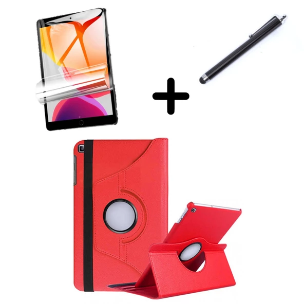 Samsung Galaxy Tab A9 8.7inç X110 X115 Kılıf Dönen Tablet Kilifi Ekran Koruyucu+Kalem - 4