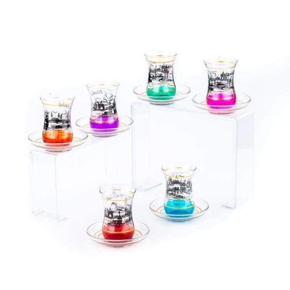 Çay Seti Çay Bardağı Takımı 6 Kişilik İstanbul  Modeli