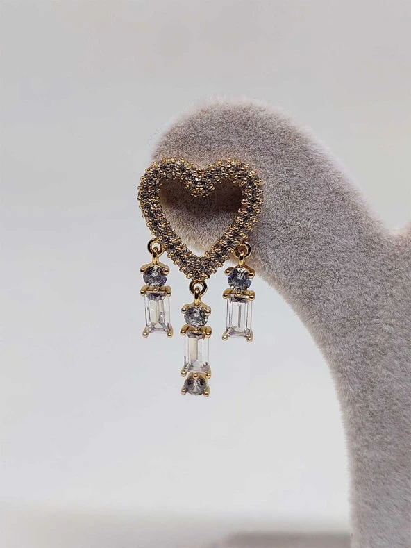 Altın Renkli Çelik Küpe (45422) - Resim 2