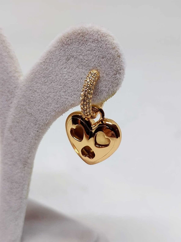 Altın Renkli Çelik Küpe (45430) - Resim 2