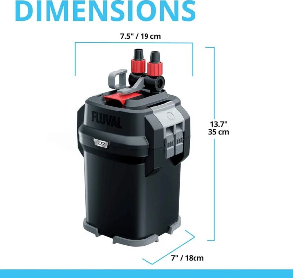 Fluval 107 Dış Filtre 550 l/h / 40-130 Lt - Resim 3