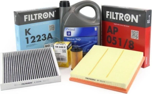 Filtron Opel Astra J 1.6 Benzinli 115 Bg Bakım Filtre Seti , Gm 5W30 4Lt Dexos 2 Dpflı Motor Yağ 202