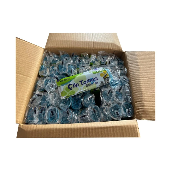 Canhome Mavi Büyük Boy Battal 75x90 Cm. 30 Litre Çöp Torbası Poşeti - 10 Adetlik 50 Rulo - Koli - 2