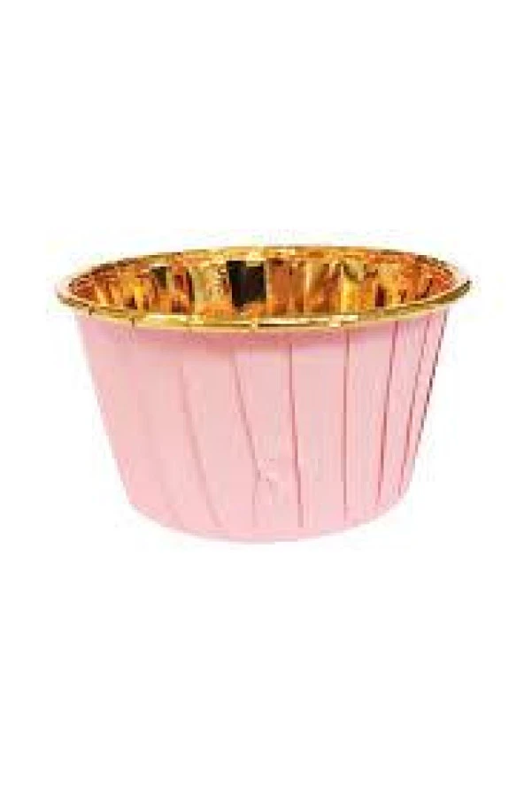 Dolphin Muffin Kağıt Karton Altın Pembe Cupcake Kek Kalıbı Kapsülü Kabı - 25 Adetlik 10 Paket - Resim 2