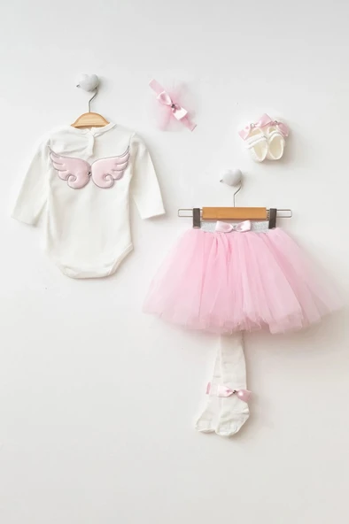 Kız Bebek Tütü Etekli Badili Melek Kanat Takım PNPN1122 ürün görseli 1