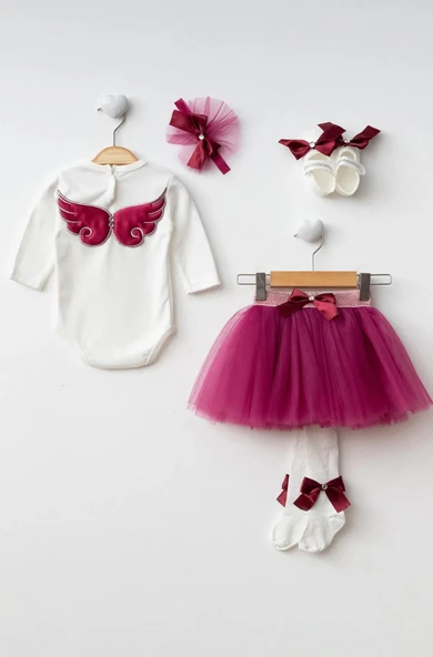 Kız Bebek Tütü Etekli Badili Melek Kanat Takım PNPN1122 - Resim 4