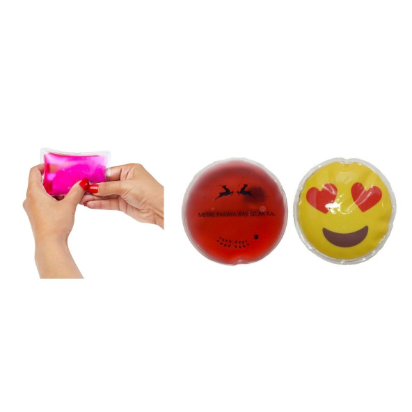 KALP EMOJİ KIRMIZI CEYLAN CEP SOBASI,EL ISITICI,2 ADET SICAK SU TORBASI PVC  9cm - 2