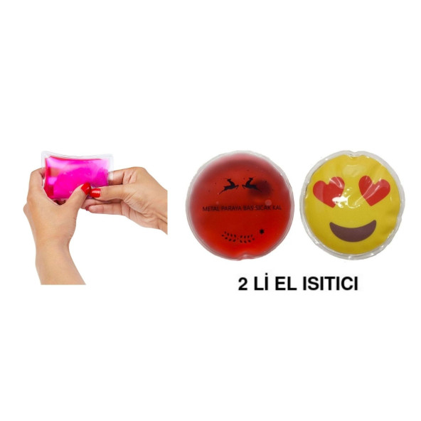 KALP EMOJİ KIRMIZI CEYLAN CEP SOBASI,EL ISITICI,2 ADET SICAK SU TORBASI PVC  9cm - 3