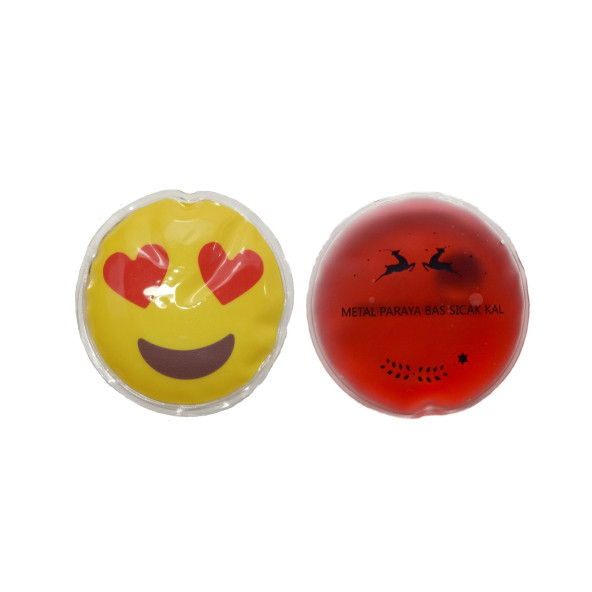 KALP EMOJİ KIRMIZI CEYLAN CEP SOBASI,EL ISITICI,2 ADET SICAK SU TORBASI PVC  9cm - 4