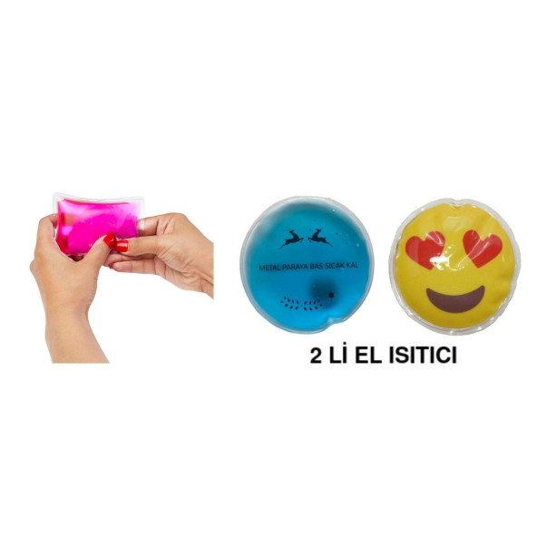 KALP EMOJİ MAVİ CEYLAN CEP SOBASI,EL ISITICI,2 ADET SICAK SU TORBASI PVC  9cm - 3