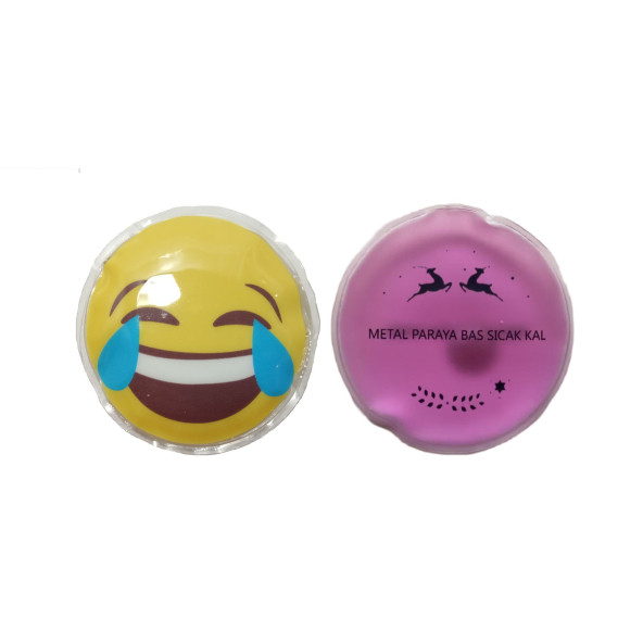 GÜLEN EMOJİ PEMBE CEYLAN CEP SOBASI,EL ISITICI,2 ADET SICAK SU TORBASI PVC  9cm - 4