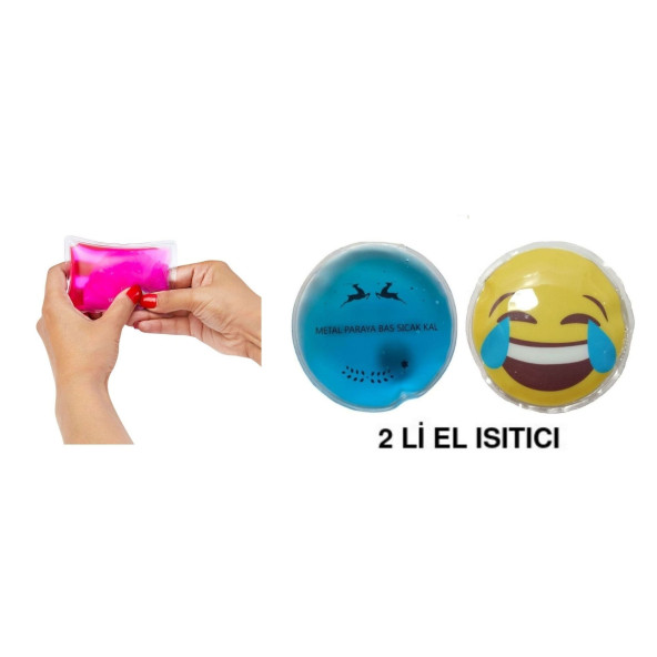 GÜLEN EMOJİ MAVİ CEYLAN CEP SOBASI,EL ISITICI,2 ADET SICAK SU TORBASI PVC  9cm - 3