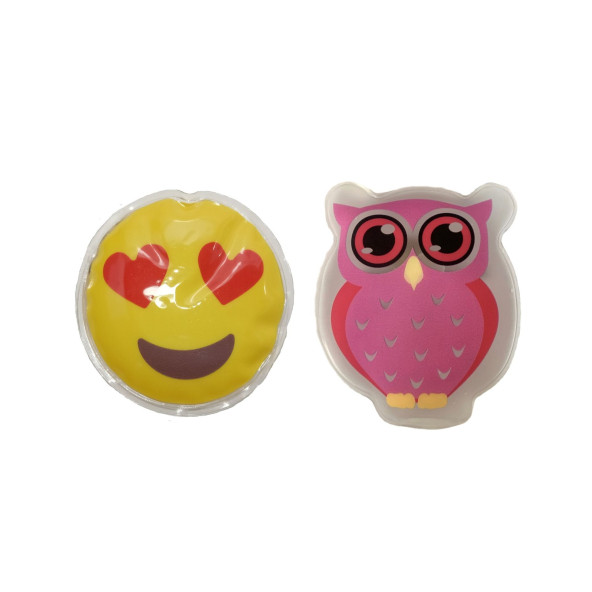 KALP EMOJİ PEMBE BAYKUŞ CEP SOBASI,EL ISITICI,2 ADET SICAK SU TORBASI PVC  9cm - 4