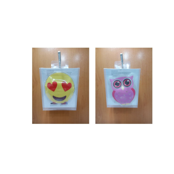 KALP EMOJİ PEMBE BAYKUŞ CEP SOBASI,EL ISITICI,2 ADET SICAK SU TORBASI PVC  9cm - 7