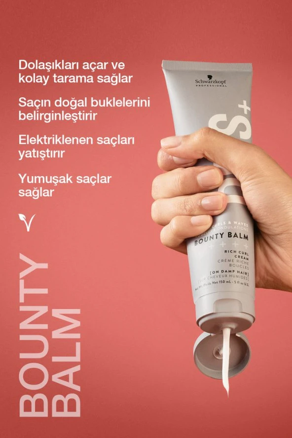 Bounty Balm Bukle Kremi 150ml | Saçın Doğal Buklelerini Belirginleştirir, Kolay Tarama, Nem