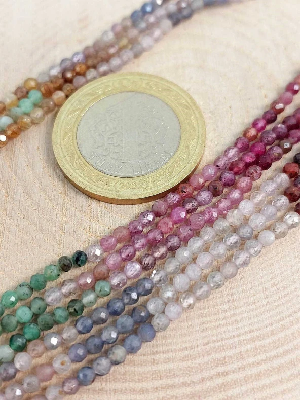 Yakut, Zümrüt & Safir Açık Renkler Dizi 2.5mm (45446) - 2