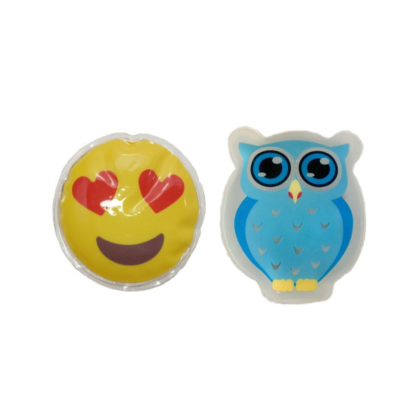KALP EMOJİ MAVİ BAYKUŞ CEP SOBASI,EL ISITICI,2 ADET SICAK SU TORBASI PVC  9cm - 4