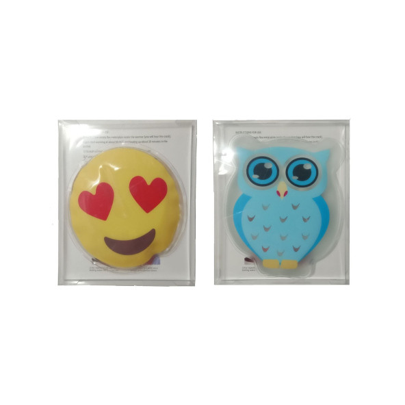 KALP EMOJİ MAVİ BAYKUŞ CEP SOBASI,EL ISITICI,2 ADET SICAK SU TORBASI PVC  9cm - 6