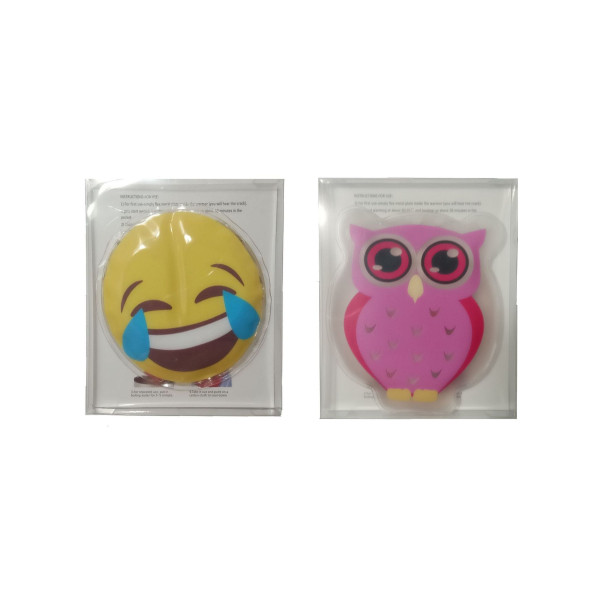 GÜLEN EMOJİ PEMBE BAYKUŞ CEP SOBASI,EL ISITICI,2 ADET SICAK SU TORBASI PVC  9cm - 6