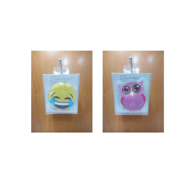 GÜLEN EMOJİ PEMBE BAYKUŞ CEP SOBASI,EL ISITICI,2 ADET SICAK SU TORBASI PVC  9cm - 7