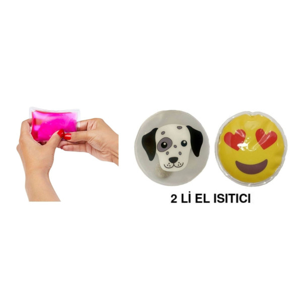KALP EMOJİ,KÖPEK CEP SOBASI,EL ISITICI,2 ADET SICAK SU TORBASI PVC  9cm - 3