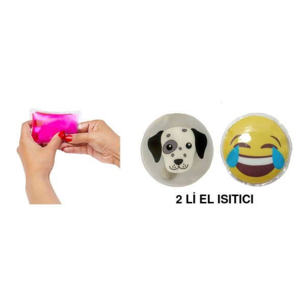 GÜLEN EMOJİ,KÖPEK CEP SOBASI,EL ISITICI,2 ADET SICAK SU TORBASI PVC  9cm - 3