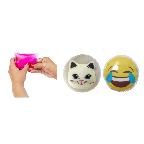 GÜLEN EMOJİ,KEDİ CEP SOBASI,EL ISITICI,2 ADET SICAK SU TORBASI PVC  9cm - 2
