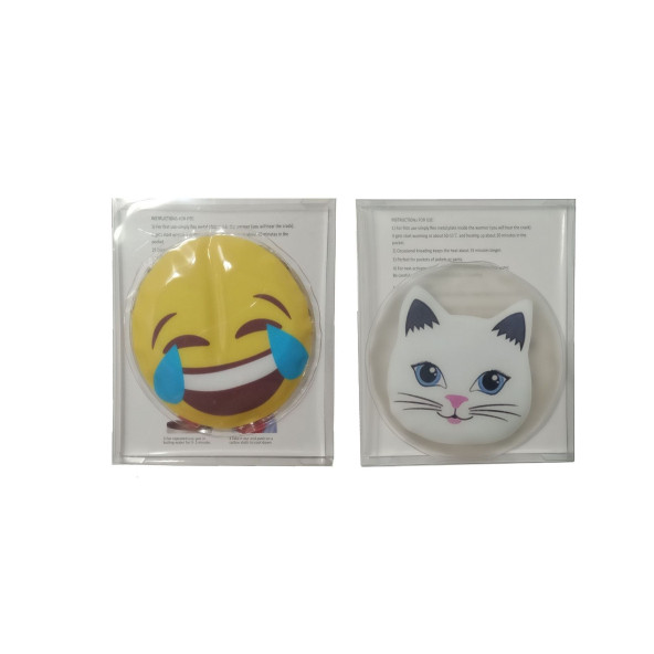 GÜLEN EMOJİ,KEDİ CEP SOBASI,EL ISITICI,2 ADET SICAK SU TORBASI PVC  9cm - 6