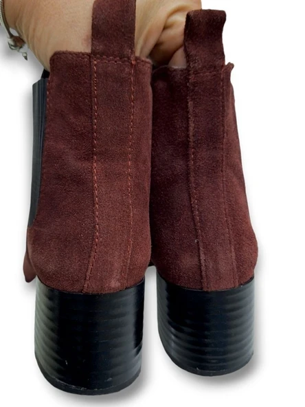 ZARA BORDO SÜET TOPUKLU BOT 36 - 5