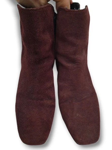 ZARA BORDO SÜET TOPUKLU BOT 36 - 2