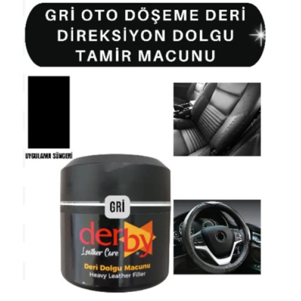 Derby Siyah Deri Döşeme Çatlak Giderici Dolgu Tamir Macunu - 2