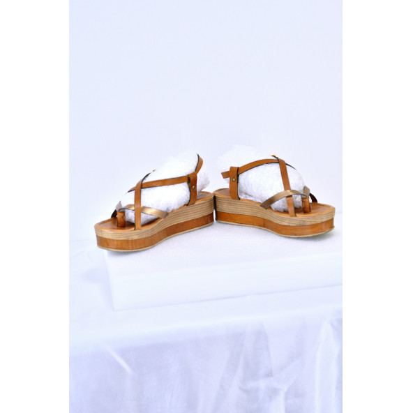 ALDO  39 GOLD ROSE PLATFORMLI BAĞCIKLI DÜZ TABAN SANDALET - 2