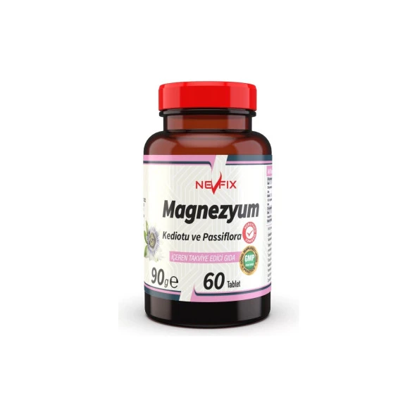 Nevfix Magnezyum Klorür - Bisglisinat - Malat - Sitrat Kedi Otu Pasiflora 60 Tablet
