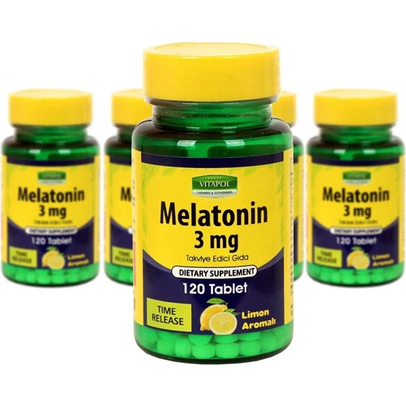 Vitapol Melatonin Time Release 3 Mg 120 Tablet Yavaş Salınımlı Limon Aromalı - 3