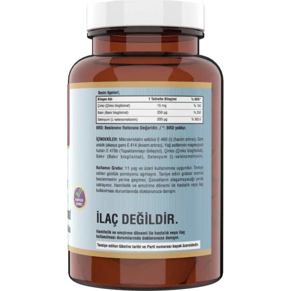 Ncs Zinc Çinko Bisglisinat Selenyum Bakır 120 Tablet+Glucosamine Chondroitin Msm 300 Tablet - 3