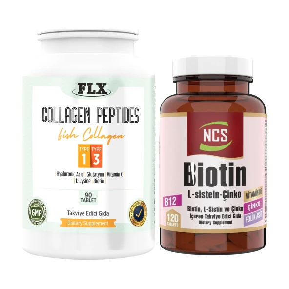Balık Kollajeni Tip 1-3 Collagen 90 Tablet+Biotin 120 Tablet ürün görseli