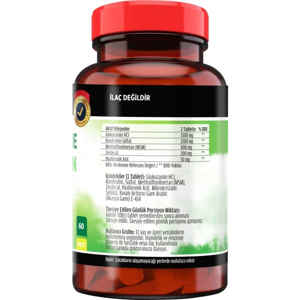 FLX Glucosamine Chondroitin Msm Hyoluronic Asit Zerdeçal 60 Tablet - 2