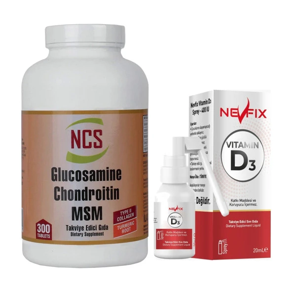 Ncs Glucosamine Chondroitin Msm Type Iı Collagen Turmeric 300 Tablet Nevfix Vitamin D3 Sıvı Sprey