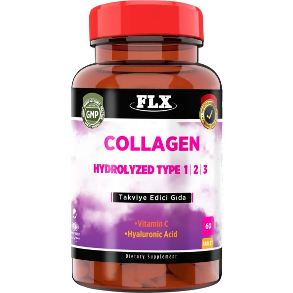 FLX Collagen  Tip-1-2-3 Hyoluronic Asit Vitamin C 60 Tablet