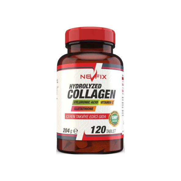 Nevfix Hydrolyzed Collagen Hyluronic Acid Vitamin C Glutathione 120 Tablet Acid