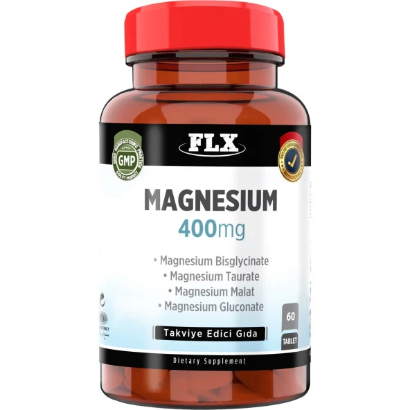 FLX Magnezyum Magnesium Elementleri Complex 400 Mg 60 Tablet