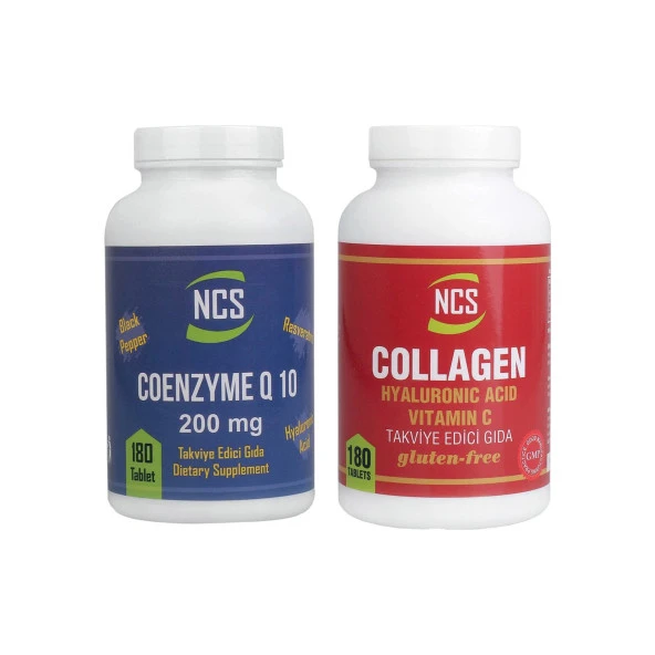 Ncs Set Collagen Hyaluronic Acid 180 Tablet ve Koenzim Q10 200 Mg 180 Tablet
