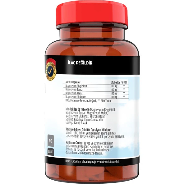 FLX Magnezyum Magnesium Elementleri Complex 400 Mg 60 Tablet - Resim 2