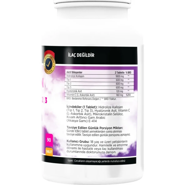 FLX Collagen Kollajen Tip 1-2-3 Hyaluronik Asit Vitamin C 90 Tablet+Biotin 180 Tablet - 4