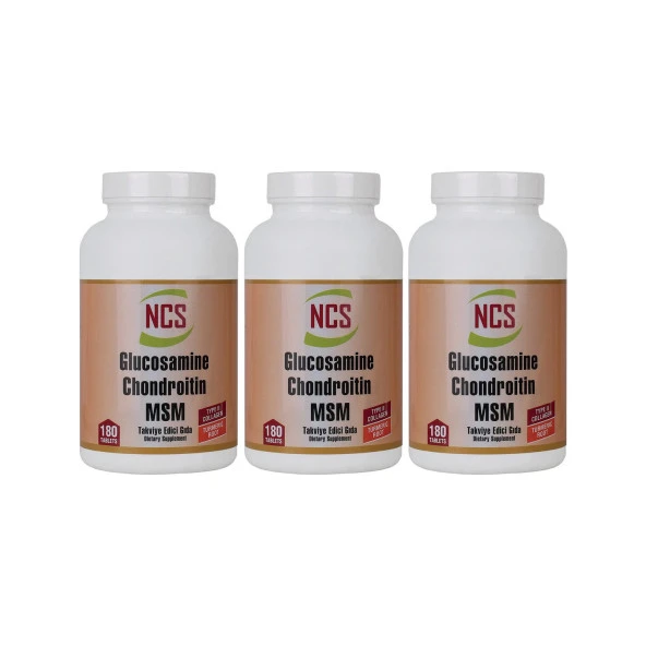 Ncs Glucosamine Chondroitin Msm Type Iı Collagen Turmeric 180 Tablet x 3 Adet