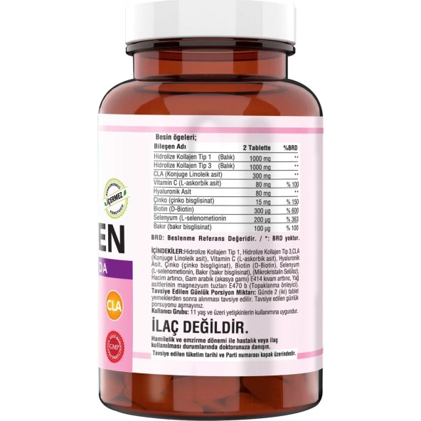 Ncs Type 1-3 Balık Kollajen Cla Biotin 90 Tablet Çinko Collagen Hyaluronic Acid - Resim 2