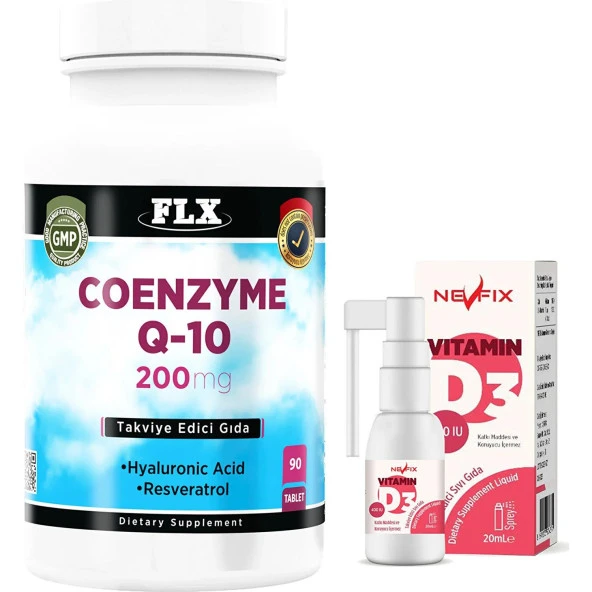 FLX Koenzim Coenzyme Q-10 200 Mg Hyaluronik Asit Resveratrol 90 Tablet ürün görseli