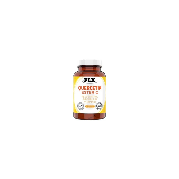 FLX Quercetin Complex Kuersetin Ester C Vitamin D Aserola Rutin Resveratrol Magnezyum Bromelain 120 Tablet